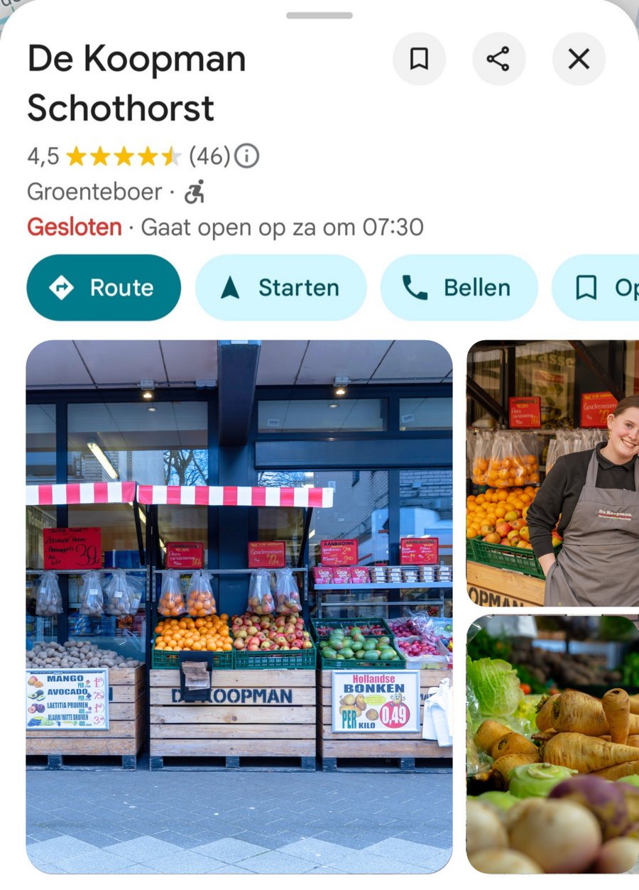 Google Maps-profiel met eigen winkelfoto's